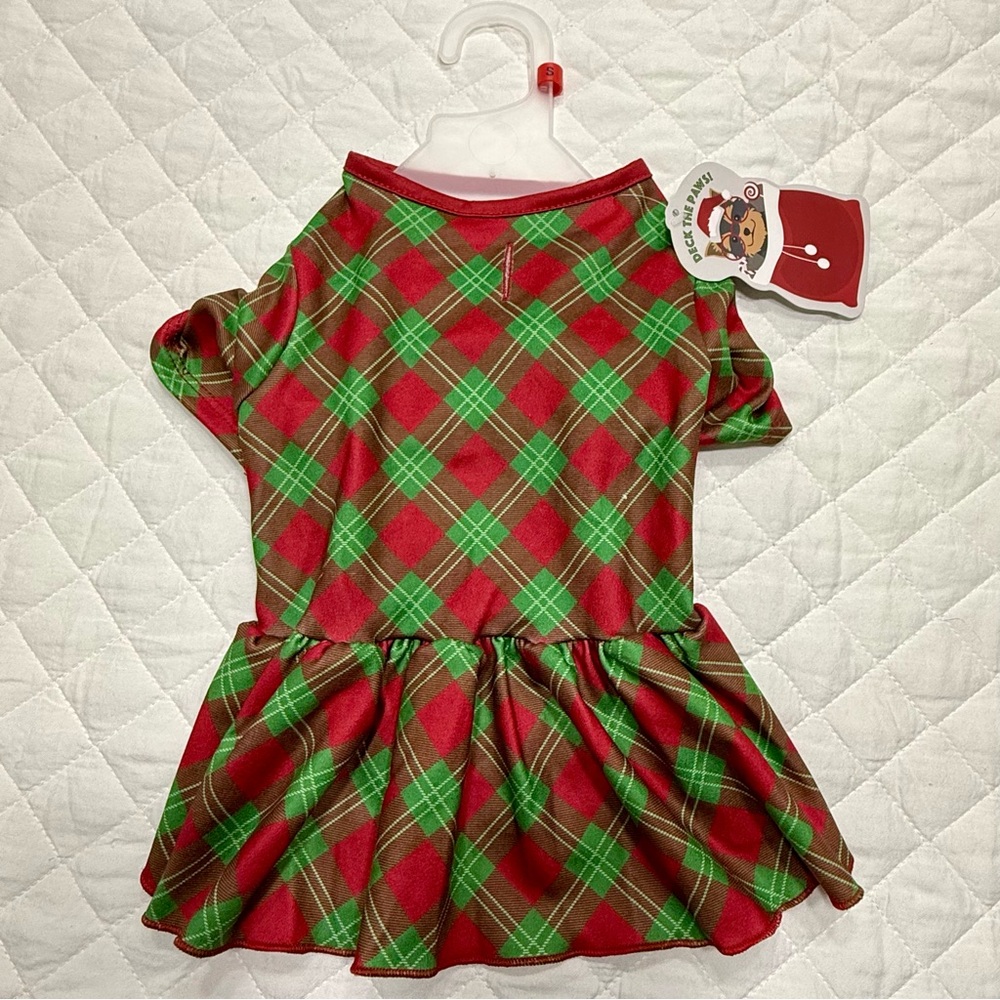 Plaid Red and Green Dog Dress